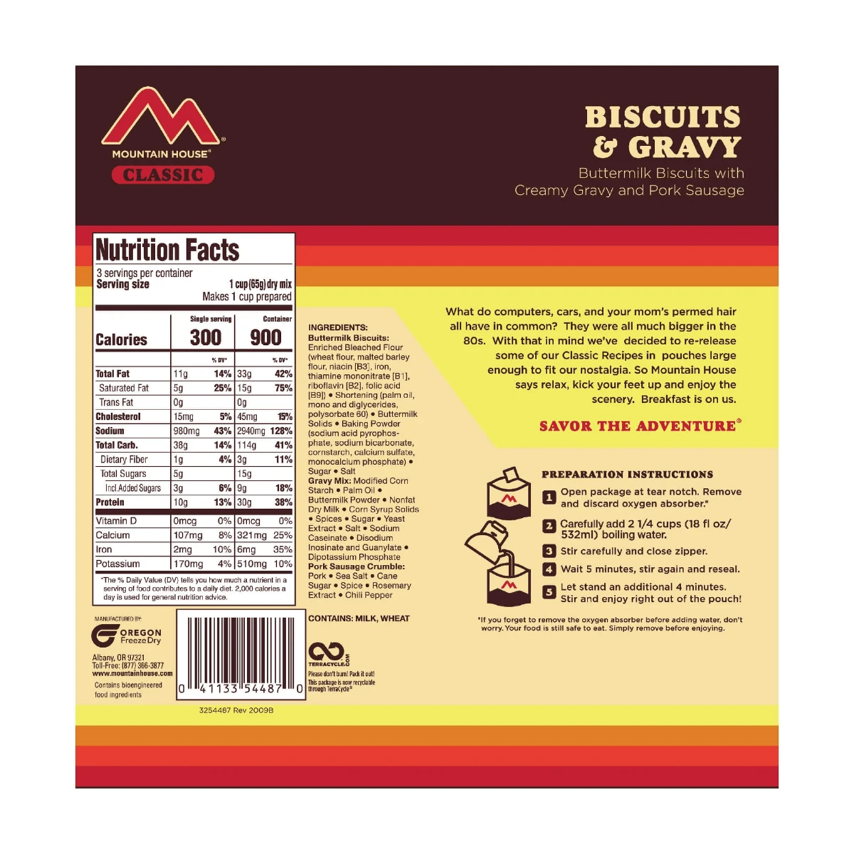 Mountain House Classic Biscuits & Gravy Freeze Dried Meal 4 Mountain House Classic Biscuits & Gravy Freeze Dried Meal - Image 2