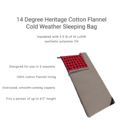 Woods Heritage Cotton Flannel 14° Sleeping Bag -Outdoor Adventure Shop 1604488 1200 auto