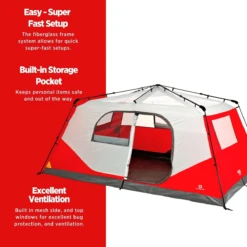 Outbound QuickCamp 3-Season Instant Camping Cabin Tent W/ Rain Fly & Carry Bag -Outdoor Adventure Shop 1607802 1200 auto